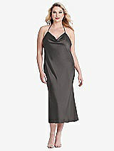 Alt View 2 Thumbnail - Caviar Gray Cowl-Neck Convertible Midi Slip Dress - Piper