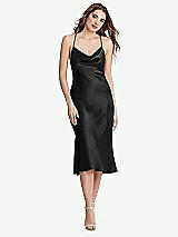 Front View Thumbnail - Black Cowl-Neck Convertible Midi Slip Dress - Piper