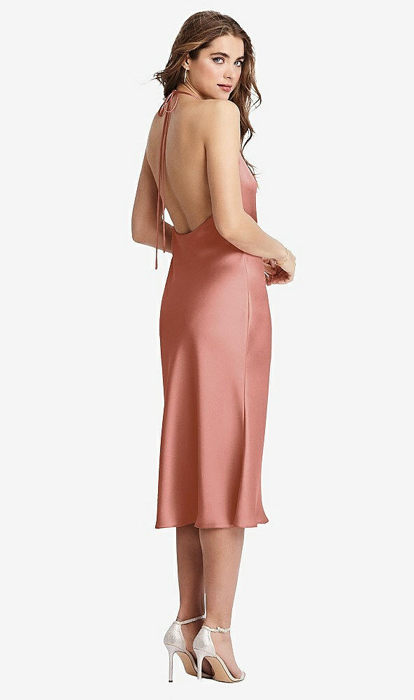 Back View - Desert Rose Cowl-Neck Convertible Midi Slip Dress - Piper