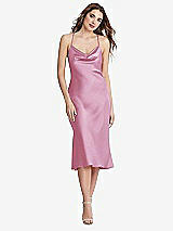 Front View Thumbnail - Powder Pink Cowl-Neck Convertible Midi Slip Dress - Piper