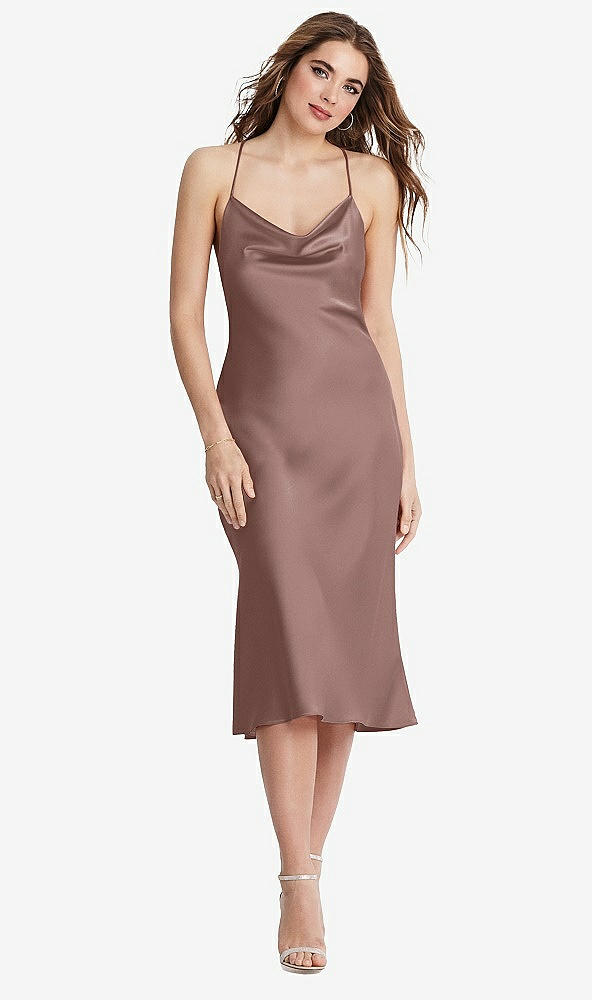 Front View - Sienna Cowl-Neck Convertible Midi Slip Dress - Piper