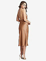 Rear View Thumbnail - Toffee Cowl-Neck Convertible Midi Slip Dress - Piper