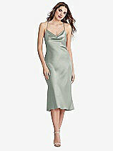 Front View Thumbnail - Willow Green Cowl-Neck Convertible Midi Slip Dress - Piper