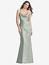 Rear View Thumbnail - Willow Green Cowl-Neck Convertible Maxi Slip Dress - Reese