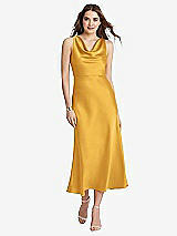 Front View Thumbnail - NYC Yellow Cowl-Neck Midi Tank Dress - Esme