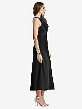 Side View Thumbnail - Black Cowl-Neck Midi Tank Dress - Esme