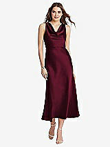 Front View Thumbnail - Cabernet Cowl-Neck Midi Tank Dress - Esme