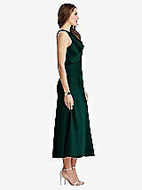 Side View Thumbnail - Evergreen Cowl-Neck Midi Tank Dress - Esme