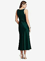 Rear View Thumbnail - Evergreen Cowl-Neck Midi Tank Dress - Esme