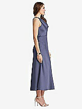 Side View Thumbnail - French Blue Cowl-Neck Midi Tank Dress - Esme