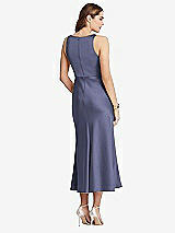 Rear View Thumbnail - French Blue Cowl-Neck Midi Tank Dress - Esme