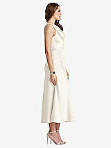 Side View Thumbnail - Ivory Cowl-Neck Midi Tank Dress - Esme