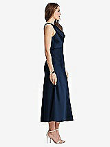 Side View Thumbnail - Midnight Navy Cowl-Neck Midi Tank Dress - Esme