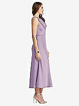 Side View Thumbnail - Pale Purple Cowl-Neck Midi Tank Dress - Esme