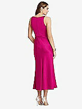 Rear View Thumbnail - Think Pink Cowl-Neck Midi Tank Dress - Esme