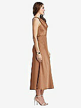 Side View Thumbnail - Toffee Cowl-Neck Midi Tank Dress - Esme