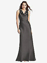 Front View Thumbnail - Caviar Gray Cowl-Neck Maxi Tank Dress - Nova