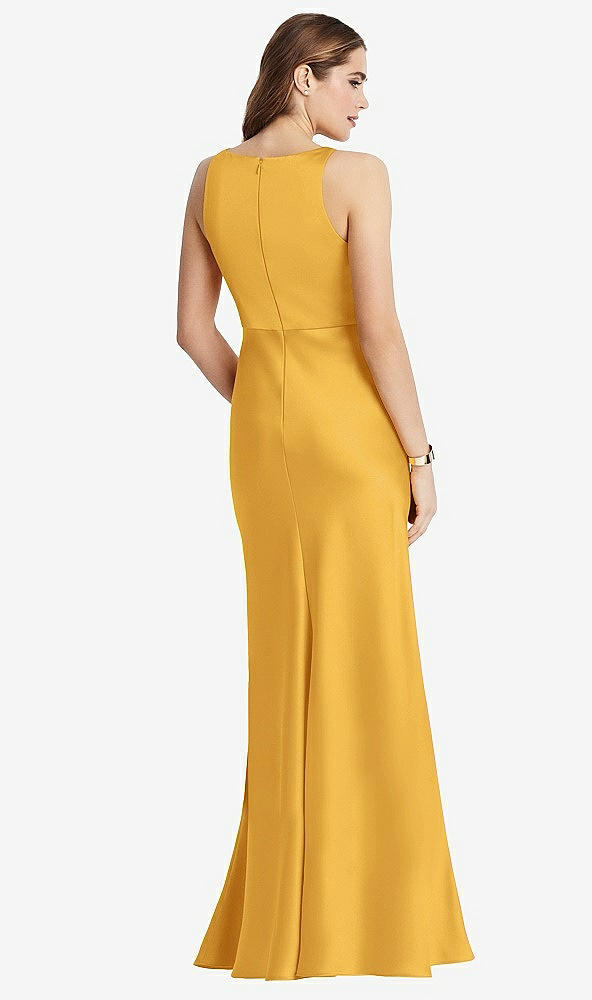 Back View - NYC Yellow Cowl-Neck Maxi Tank Dress - Nova