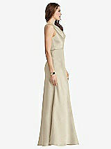 Side View Thumbnail - Champagne Cowl-Neck Maxi Tank Dress - Nova