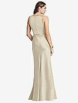 Rear View Thumbnail - Champagne Cowl-Neck Maxi Tank Dress - Nova