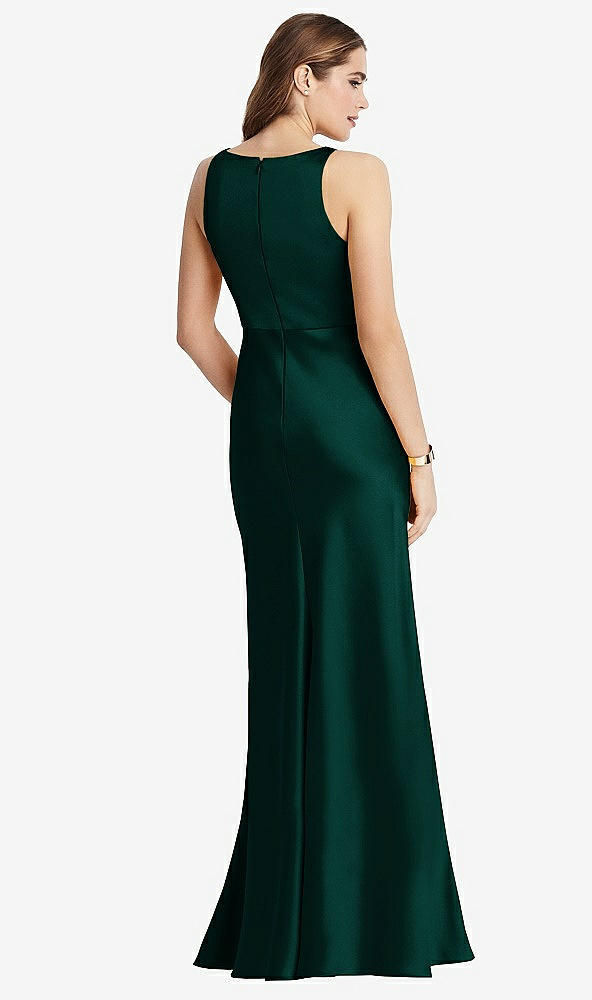 Back View - Evergreen Cowl-Neck Maxi Tank Dress - Nova