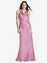 Front View Thumbnail - Powder Pink Cowl-Neck Maxi Tank Dress - Nova