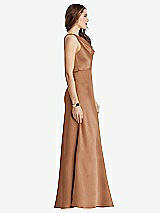 Side View Thumbnail - Toffee Cowl-Neck Maxi Tank Dress - Nova