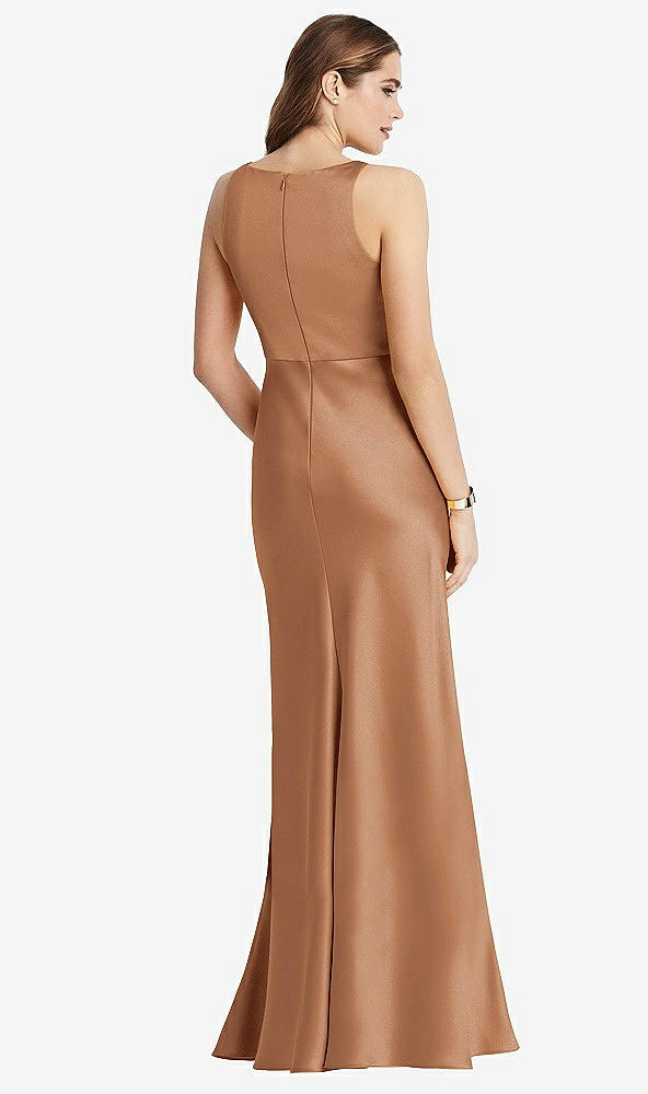 Back View - Toffee Cowl-Neck Maxi Tank Dress - Nova