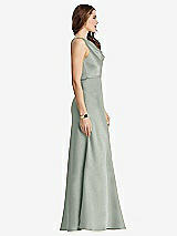 Side View Thumbnail - Willow Green Cowl-Neck Maxi Tank Dress - Nova