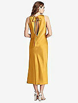 Rear View Thumbnail - NYC Yellow Tie Neck Cutout Midi Tank Dress - Lou