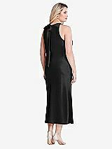 Alt View 3 Thumbnail - Black Tie Neck Cutout Midi Tank Dress - Lou