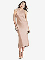 Front View Thumbnail - Cameo Tie Neck Cutout Midi Tank Dress - Lou