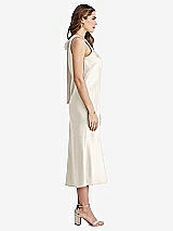 Side View Thumbnail - Ivory Tie Neck Cutout Midi Tank Dress - Lou