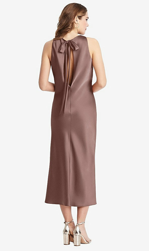 Back View - Sienna Tie Neck Cutout Midi Tank Dress - Lou