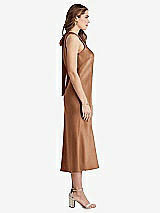 Side View Thumbnail - Toffee Tie Neck Cutout Midi Tank Dress - Lou