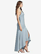 Side View Thumbnail - Mist Asymmetrical Drop Waist High-Low Slip Dress - Devon