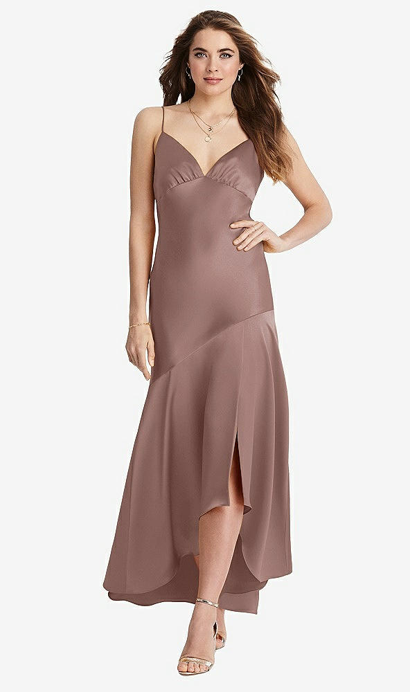 Front View - Sienna Asymmetrical Drop Waist High-Low Slip Dress - Devon