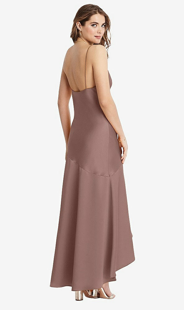 Back View - Sienna Asymmetrical Drop Waist High-Low Slip Dress - Devon