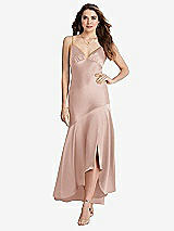 Front View Thumbnail - Toasted Sugar Asymmetrical Drop Waist High-Low Slip Dress - Devon