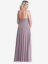 Alt View 2 Thumbnail - Lilac Dusk High Neck Chiffon Maxi Dress with Front Slit - Lela