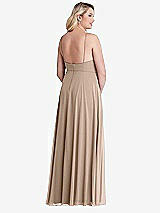 Alt View 2 Thumbnail - Topaz High Neck Chiffon Maxi Dress with Front Slit - Lela