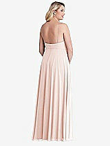 Alt View 2 Thumbnail - Blush High Neck Chiffon Maxi Dress with Front Slit - Lela