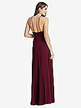 Rear View Thumbnail - Cabernet High Neck Chiffon Maxi Dress with Front Slit - Lela