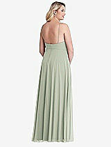 Alt View 2 Thumbnail - Celadon High Neck Chiffon Maxi Dress with Front Slit - Lela