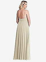 Alt View 2 Thumbnail - Champagne High Neck Chiffon Maxi Dress with Front Slit - Lela