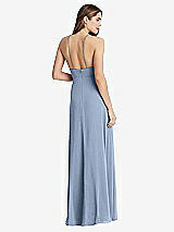 Rear View Thumbnail - Cloudy High Neck Chiffon Maxi Dress with Front Slit - Lela