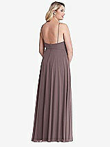 Alt View 2 Thumbnail - French Truffle High Neck Chiffon Maxi Dress with Front Slit - Lela