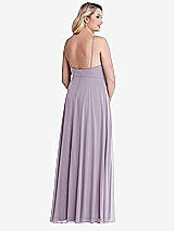 Alt View 2 Thumbnail - Lilac Haze High Neck Chiffon Maxi Dress with Front Slit - Lela