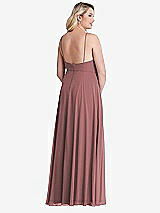 Alt View 2 Thumbnail - Rosewood High Neck Chiffon Maxi Dress with Front Slit - Lela