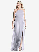 Alt View 1 Thumbnail - Silver Dove High Neck Chiffon Maxi Dress with Front Slit - Lela